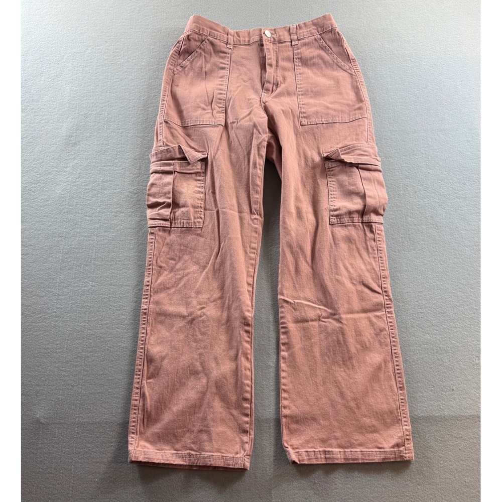 Ultra Flirt Cargo Pants Womens Medium Pink High Rise Straight Leg RW429300